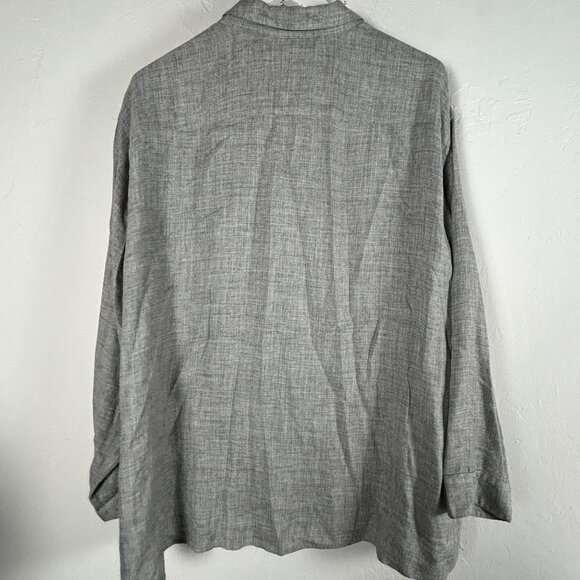 J. Jill Womens Gray Long Sleeve Button-Down Shirt XL Casual Pocket Lightweight - Picture 2 of 8